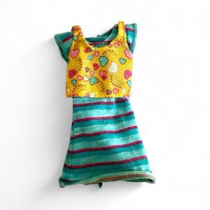 Barbie Sister Stacie Doll Heart Print Striped Dress Outfit‎ Clothes Vintage